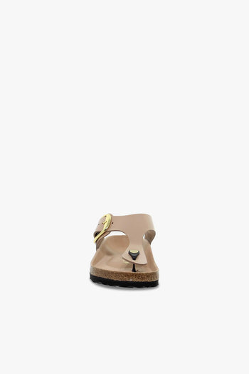 Sandalo basso GIZEH BIG BUCKLE in pelle e vernice beige - 4