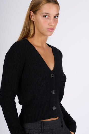 Cardigan Slim Fit Nero Donna - 4