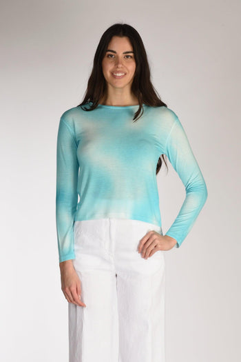 Maglia Girocollo Azzurro Chiaro Donna - 2