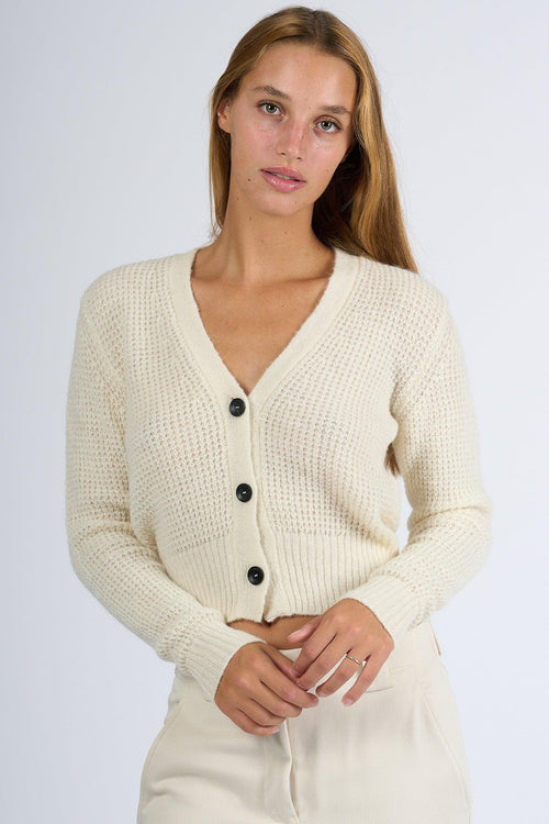 Cardigan Slim Fit Latte Donna