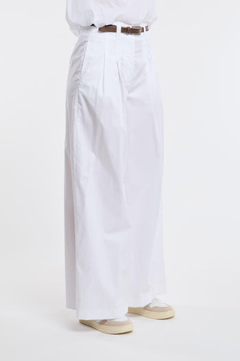 Pantalone Rasatello di Cotone Stretch Bianco - 3