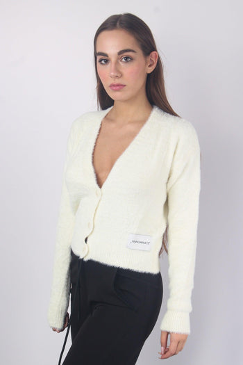 Cardigan Peloso Bianco Burro - 4