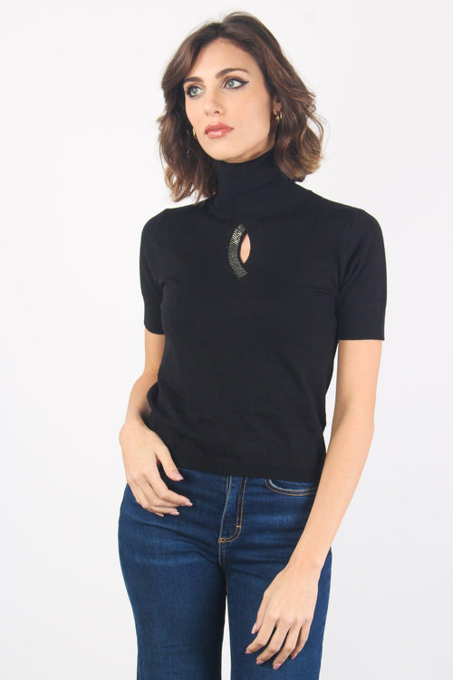 Diana Dolcevita Goccia Stras Black
