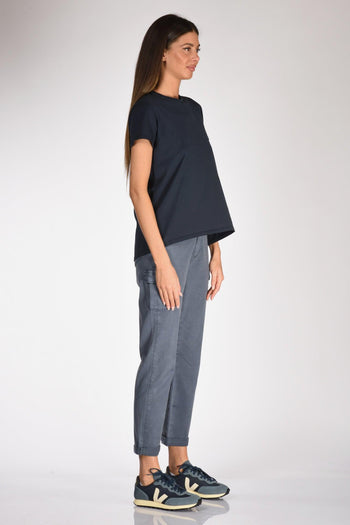 Tshirt Girocollo Blu Navy Donna - 4