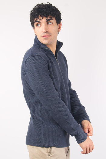 Maglia Mezza Zip Costa Inglese Blu Notte - 4