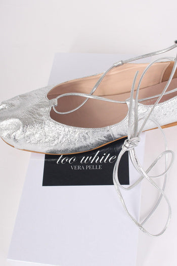 Ballerina Lacci Laminata Vera Argento - 7