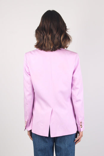 Giacca Doppiopetto Misto Lino Rosa - 3
