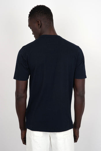 T-shirt Jersey Cotone Garment Dyed Pocket Blu - 4