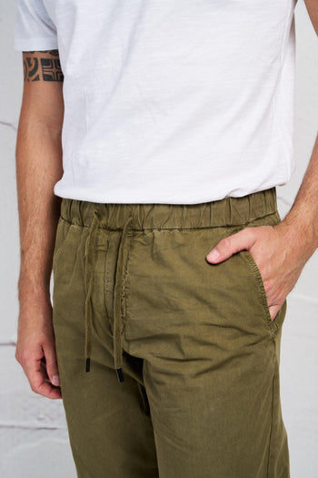 Pantalone Elastico in Vita e Coulisse Colore Verde 6495 - 5