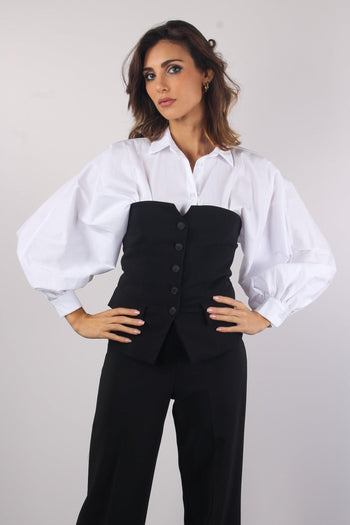 Top Bottoncini Taschino Nero - 6