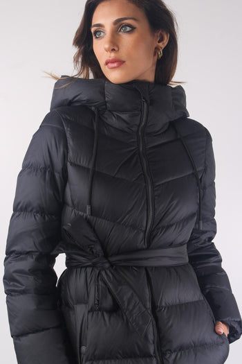 Mia Piumino Lungo Cinturato Nero - 8