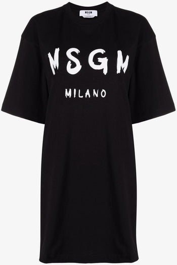 Abito Nero Donna modello T-shirt con stampa - 8