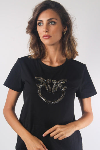 Quentin T-shirt Logo Strass Black - 7