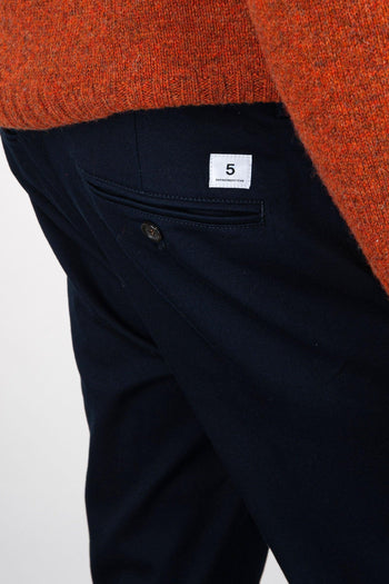 Pantalone Mike Blu Scuro in Cotone Uomo - 3