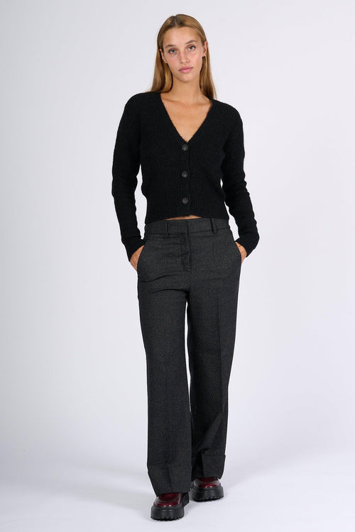 Cardigan Slim Fit Nero Donna - 2