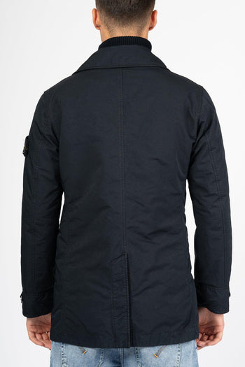 Trench Corto Blu Navy Uomo - 5