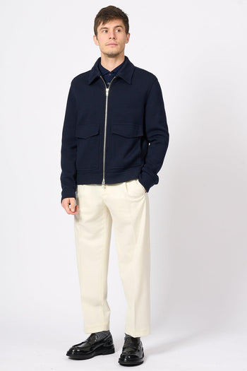 Bomber In Maglia Blu Uomo - 6