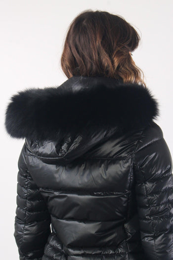 Piumino Cappotto Pelo Nero - 7