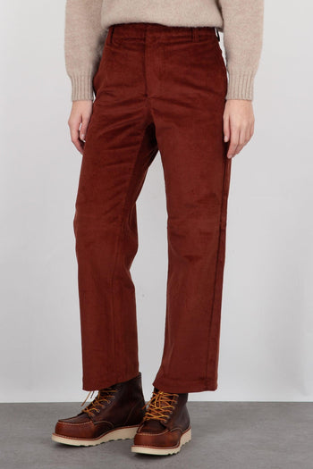 Pantalone Velluto A Coste Ruggine Donna - 4