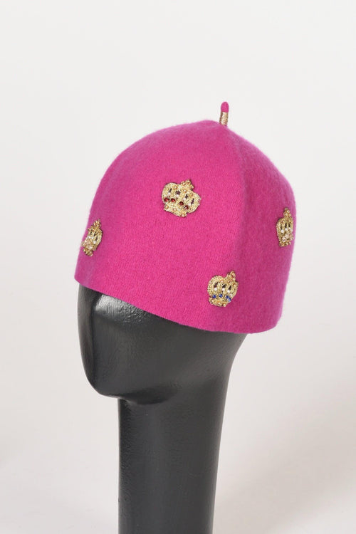 Cappello Decorato Fucsia Donna