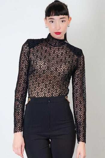 Body in tulle logo floccato - 2