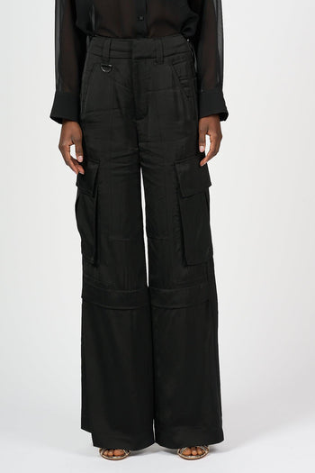 Pantalone Police Raso Nero Donna - 3