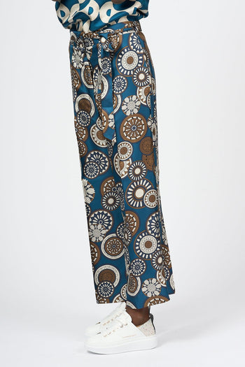 Pantalone Timebin Seta Blu Donna - 4