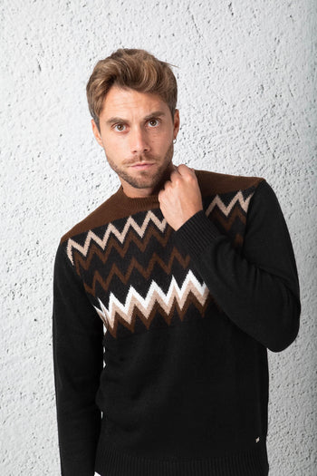 Pull Jacquard Nero Uomo - 3