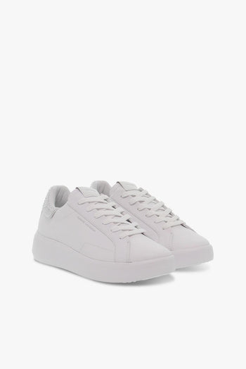 Sneakers LOW TOP LEVEL UP in pelle e crystal bianco e argento - 5