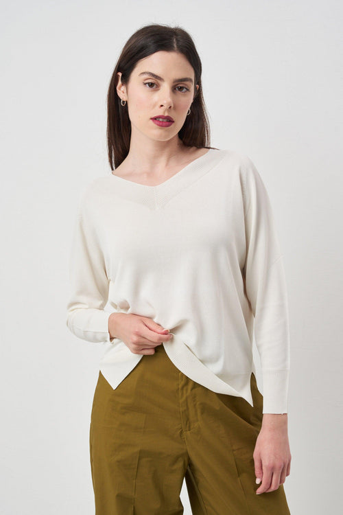 Maglia manica lunga panna