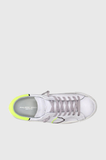 Sneaker Prsx Veau Broderie Blanc Jaune Bianco/giallo Fluo Uomo - 5