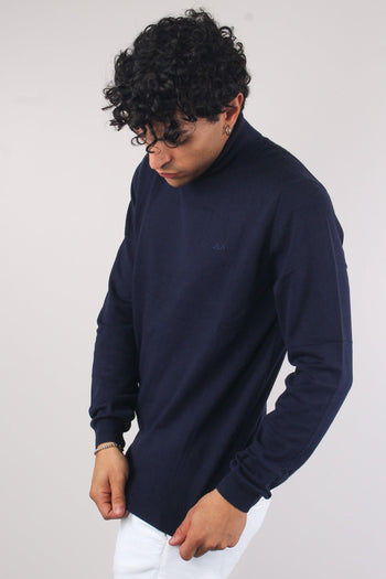 Maglia Collo Alto Basica Navy Blue - 5
