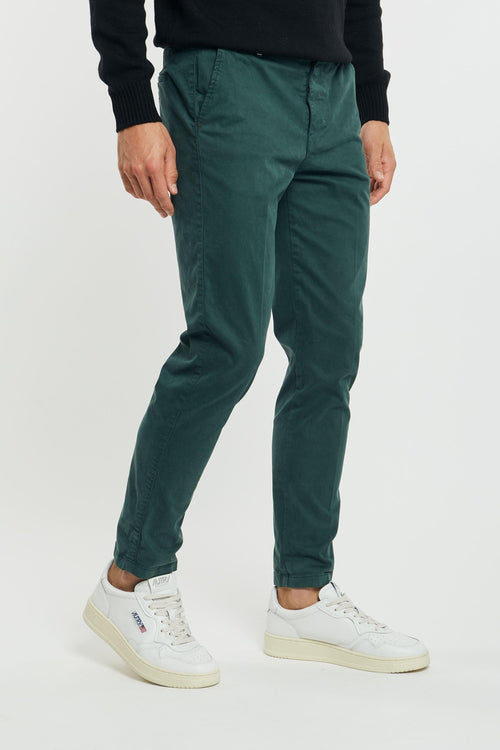 Pantalone chinos slim raso verde bottiglia 233151-88 - 2