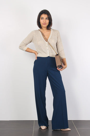 Cardigan Corto Traforato Oro - 7