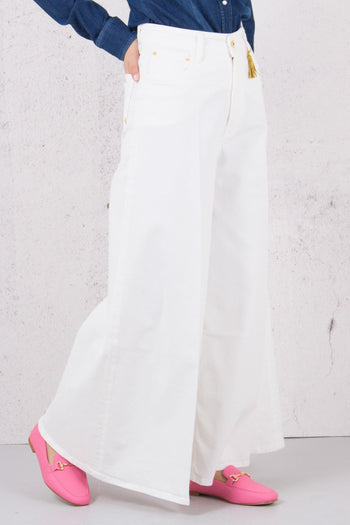 Denim Cropped Vita Alta Bianco - 4