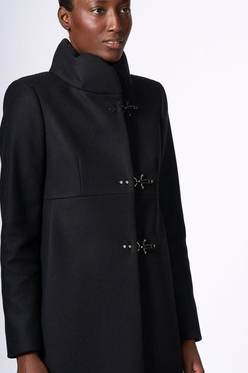 Cappotto Romantic Panno Nero Donna - 4