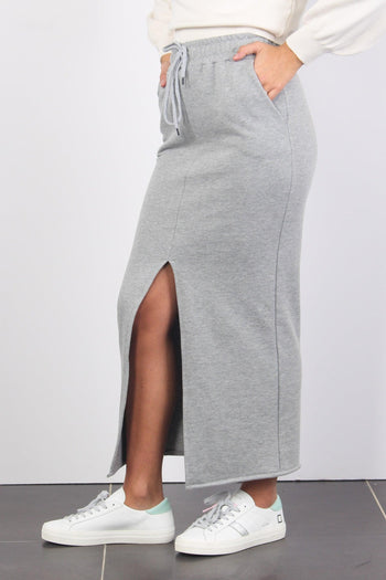 Gonna Felpa Spacco Grigio - 3