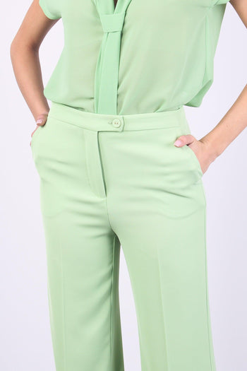 Pantalone Palazzo Fluido Verde - 7