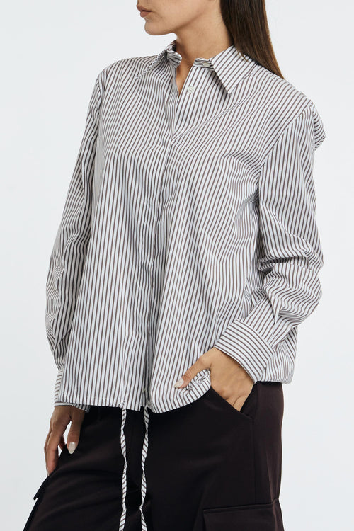 Camicia rigata con coulisse - 2