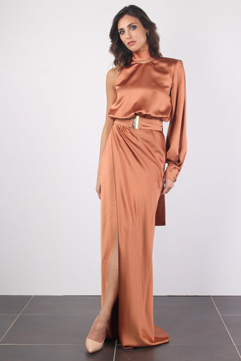 Ansonica Abito Lungo Raso Brown - 3