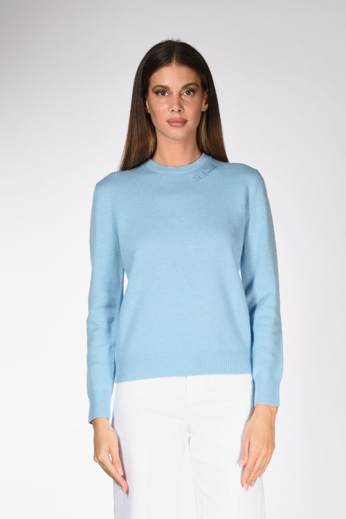 Saint Barth Maglia Girocollo Azzurro Donna - 2