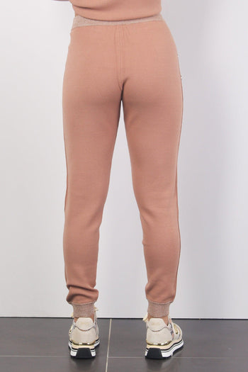 Pantalone In Maglia Polsino Pink Sand - 3