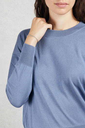 Crew Neck Sweater Blu Donna - 4