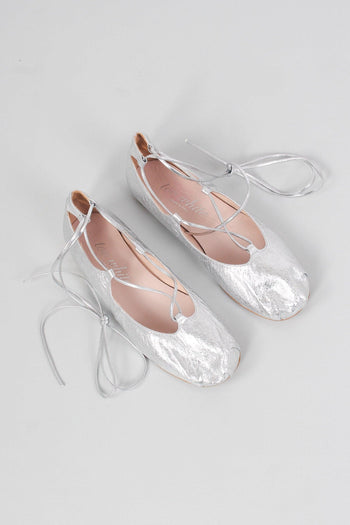 Ballerina Lacci Laminata Vera Argento - 6