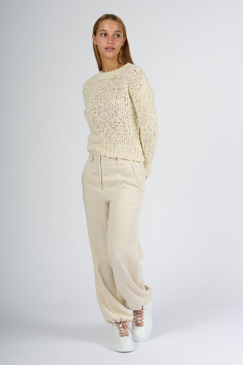 Maglia Boucle' Latte Donna