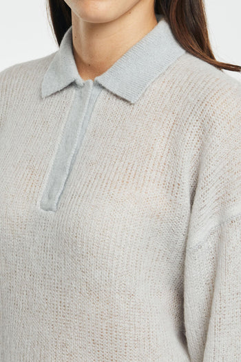 Maglia Tricot Nuvola Misto Alpaca Argento - 4