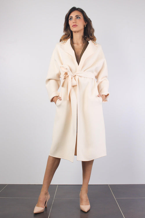 Cappotto Lana Vestaglia Burro