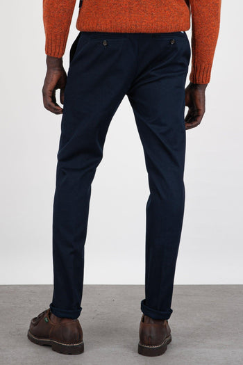 Pantalone Mike Blu Scuro in Cotone Uomo - 5