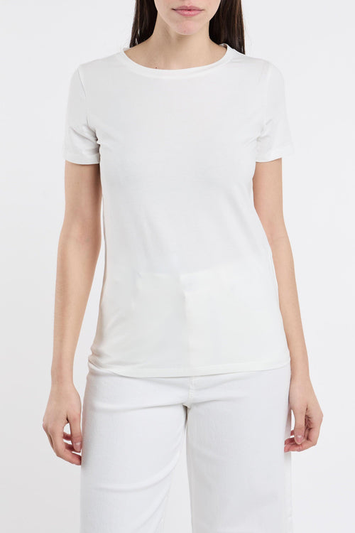 Max Mara T-shirt Mezza Manica 95% CO 5% EA Bianco