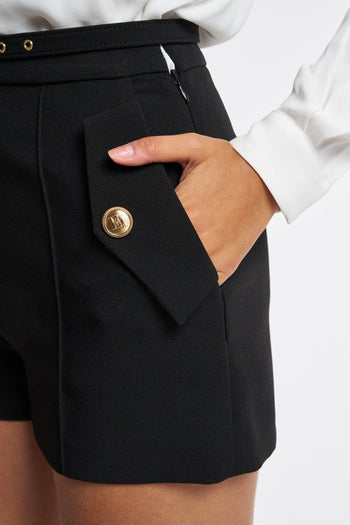 Shorts Con Cintura Nero Donna - 6